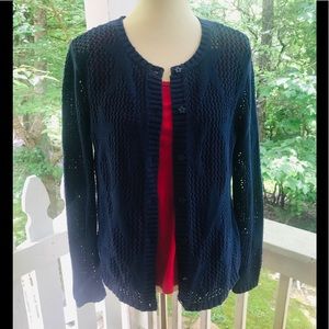 Paradise Bay Navy Cardigan Stars PS FREE SHIP